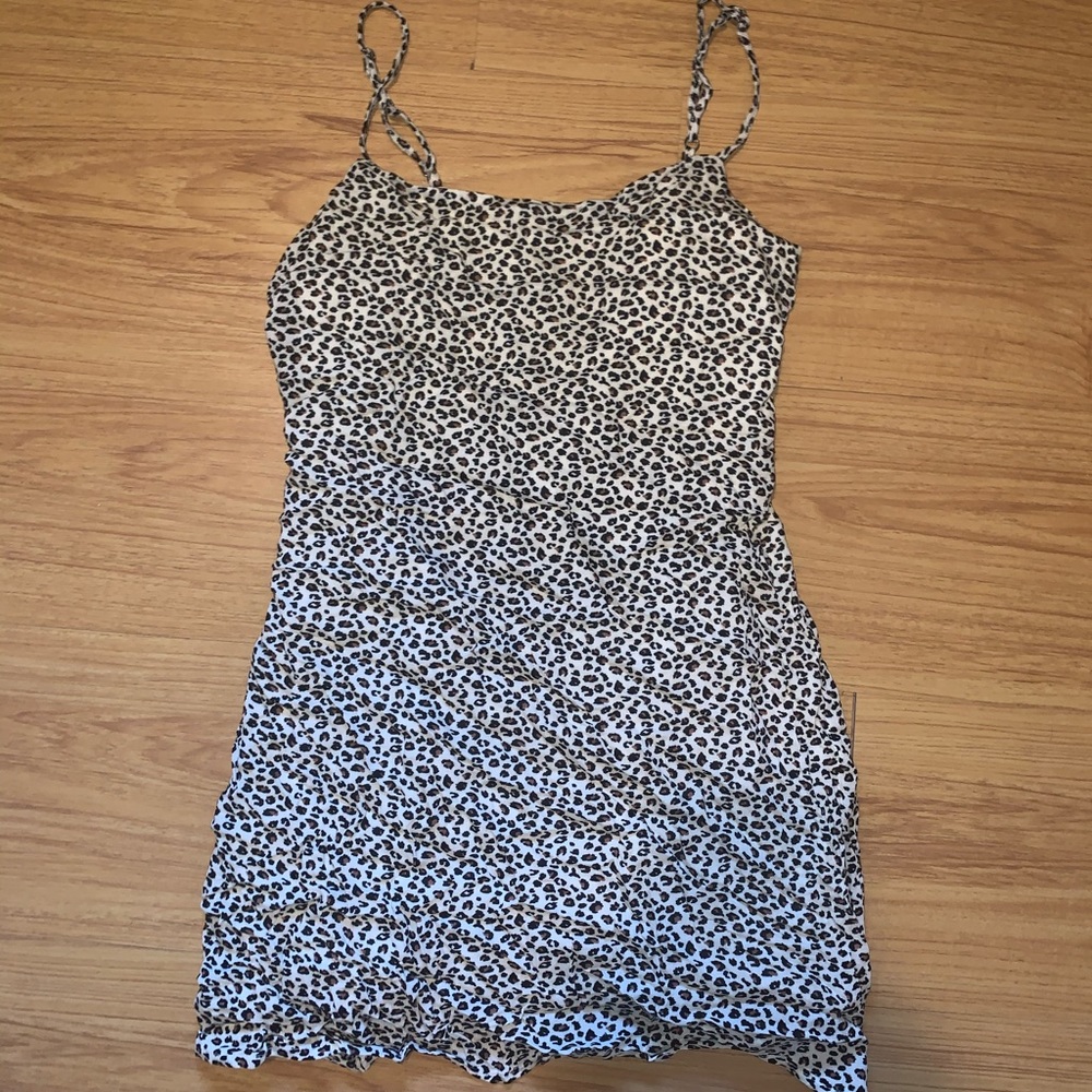 Leopard Print Adjustable Mini Dress